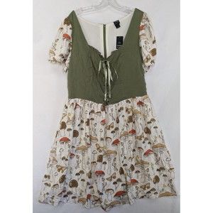 Hot Topic Her Universe Disney Tinker Bell Mushroom Lace-Up Dress Plus Size 1